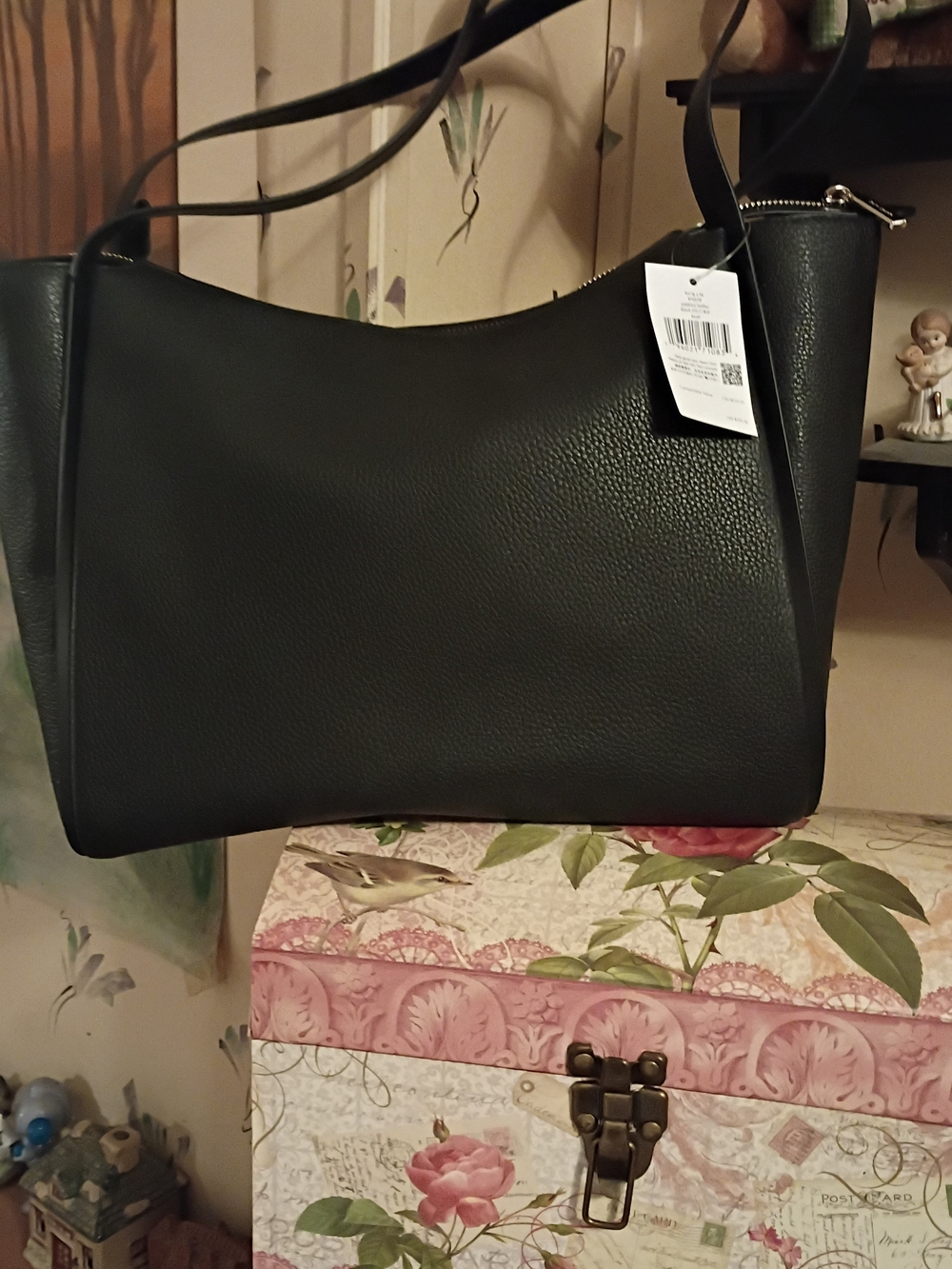 Kate Spade Knot Pebbled Leather Shoulder Bag In Black